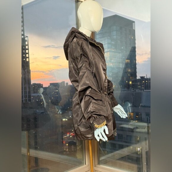 🆕 KARL LAGERFELD 🧿 NWT Black Nylon Jacket, Removable Sleeves, Sz 44 US 12 - Picture 5 of 16